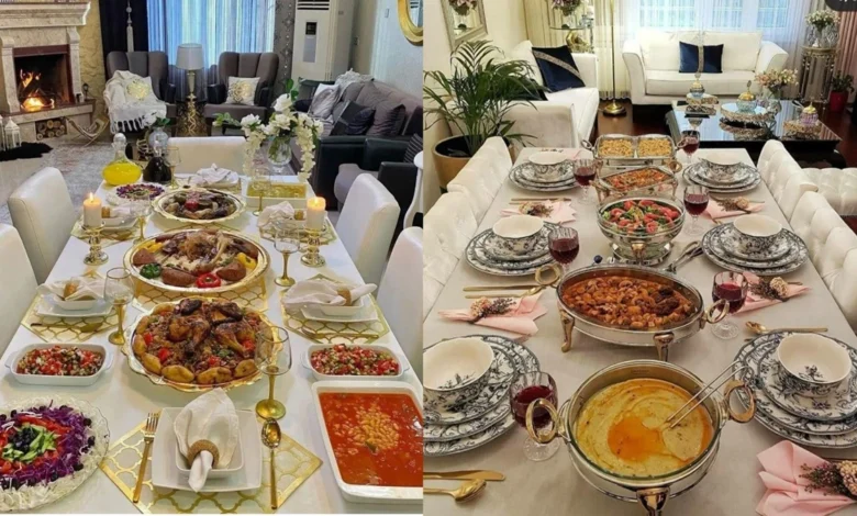 مدل چیدمان میز شام مجلسی