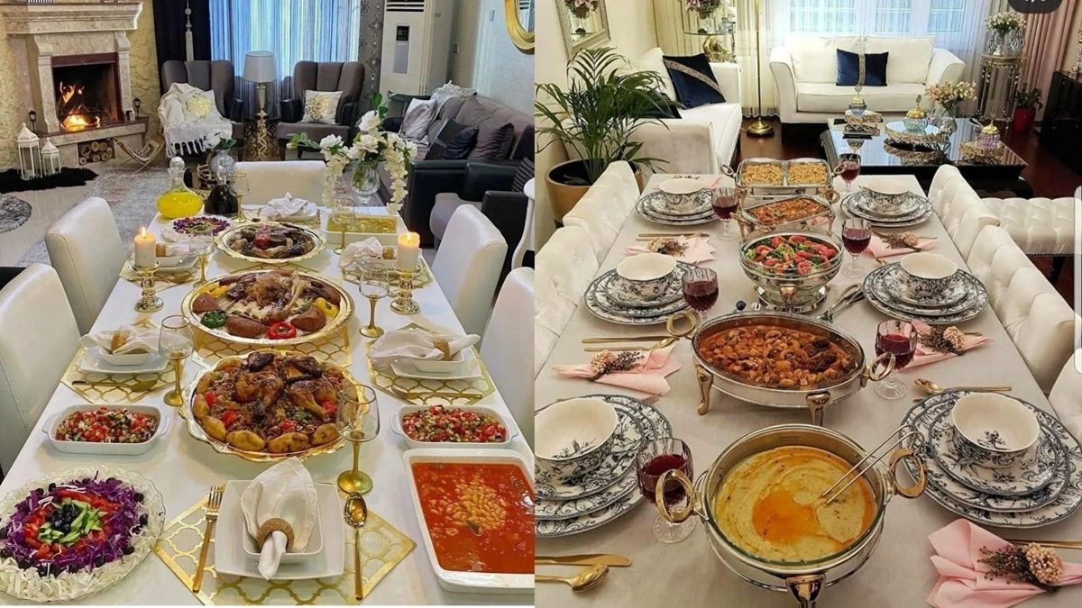 مدل چیدمان میز شام مجلسی