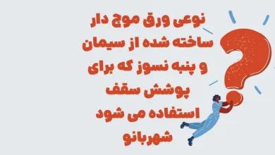 نوعی ورق موج دار ساخته شده از سیمان و پنبه نسوز که برای پوشش سقف استفاده می شود شهربانو