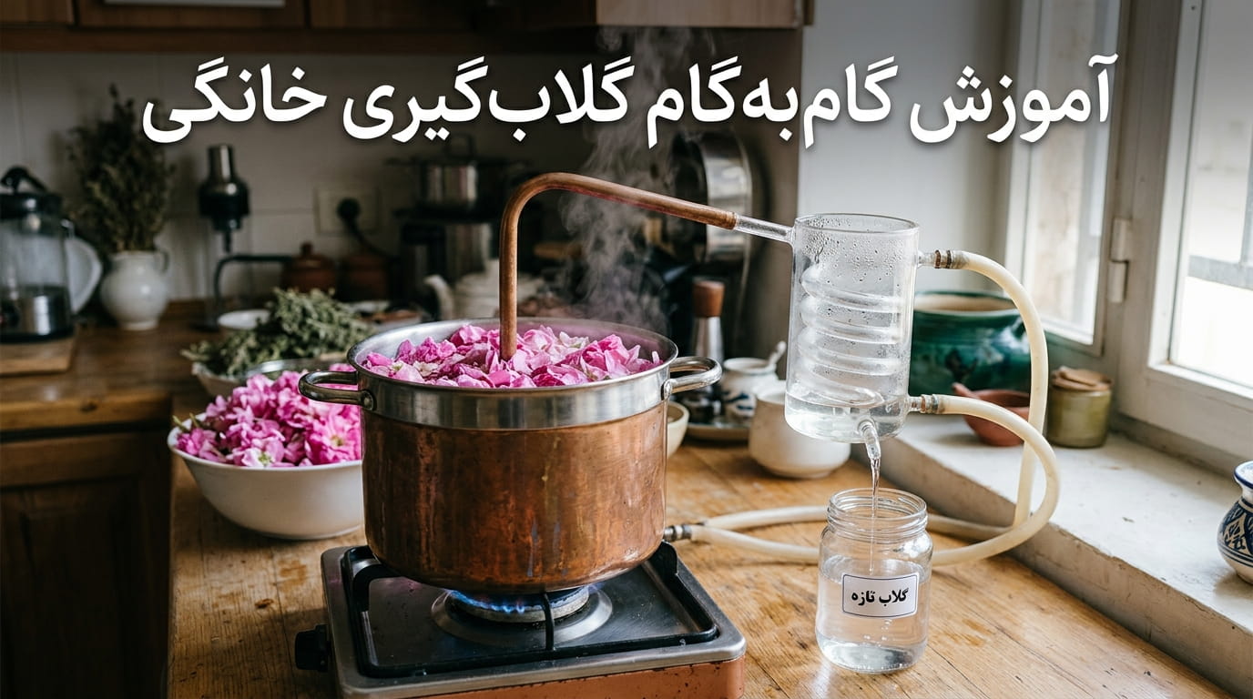 طرز کار با دستگاه گلاب گیری؛ آموزش مرحله ای