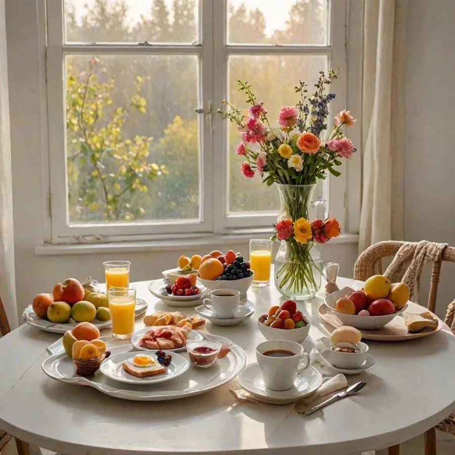 چیدمان میز صبحانه 1 چیدمان میز صبحانه 1