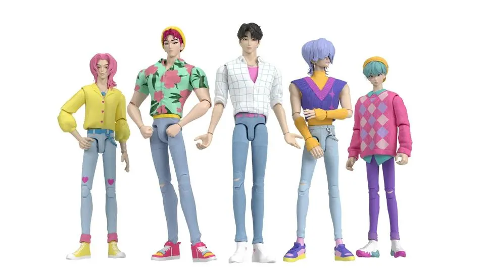 Saja Boys 6-inch scale action figures of Romance, Baby and Mystery from KPop Demon Hunters