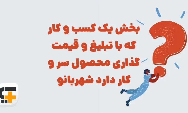 بخش یک کسب و کار که با تبلیغ و قیمت گذاری محصول سر و کار دارد شهربانو