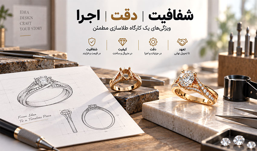 طرح دلخواه تا طلای واقعی؛ سفارش ساخت طلا چگونه مطمئن-تر انجام می-شود؟ - تصویر 3 کارگاه طلاسازی و اجرای طلای سفارشی