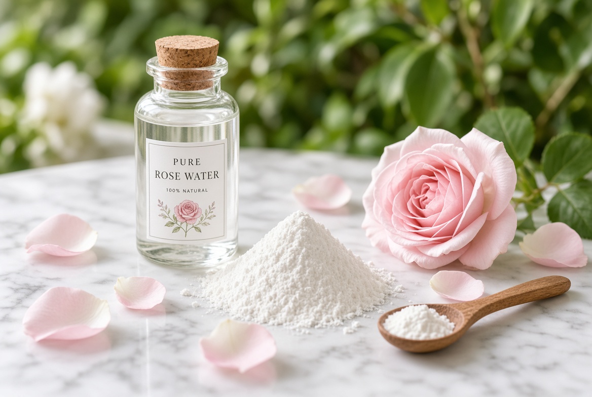 ماسک نشاسته و گلاب برای صورت - تصویر 1 نشاسته، گلاب و گل محمدی