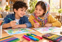 مداد رنگی، ماژیک یا مداد شمعی