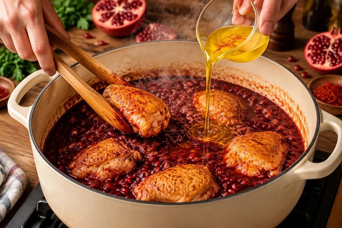 خورش انار و مرغ 4