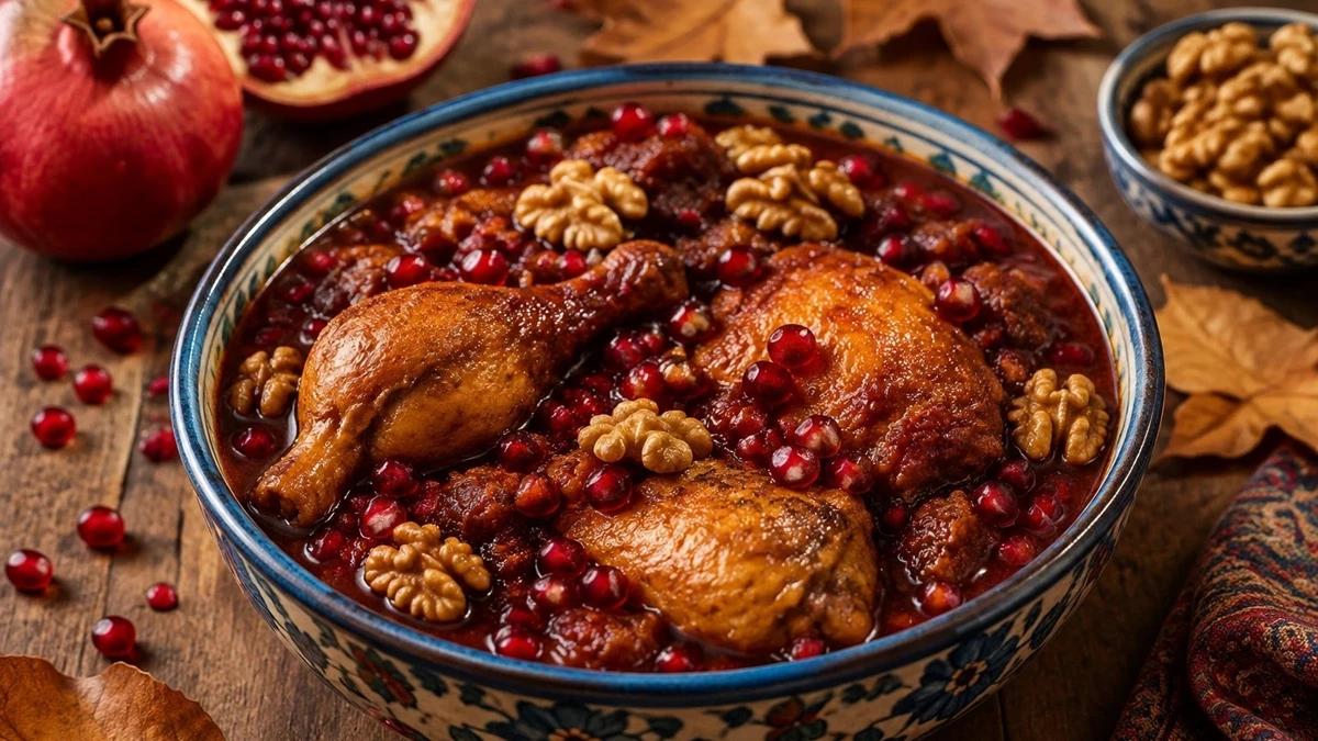 خورش انار و مرغ