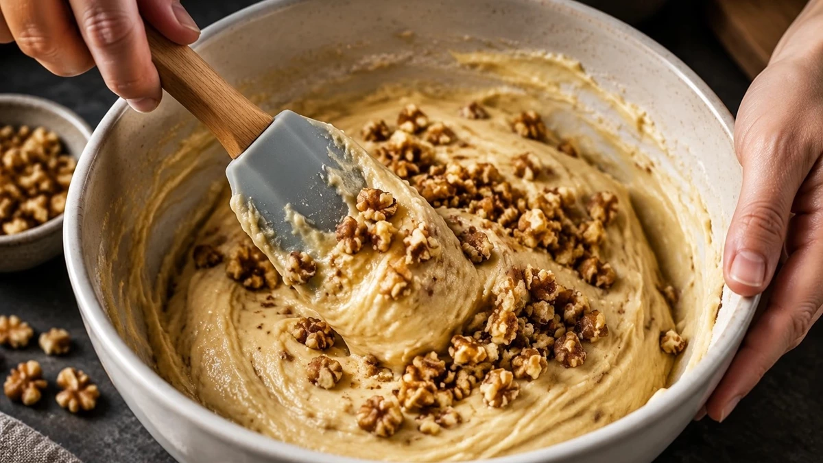 طرز تهیه کیک خرمالو و گردو 5
