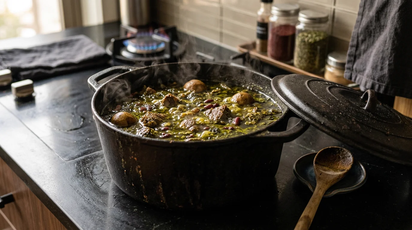 هنر طبخ غذاهای اصیل و خورش-های جاافتاده؛ چرا قابلمه چدن روسی اصل و قازان سنتی بهترین سرمایه-گذاری برای آشپزخانه هستند؟ - تصویر 1 پخت آرام و جا افتادن خورش سنتی ایرانی در قابلمه چدن روسی اصل بدون روکش