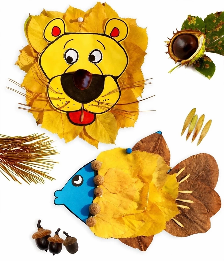 کاردستی پاییزی با برگ درختان 2